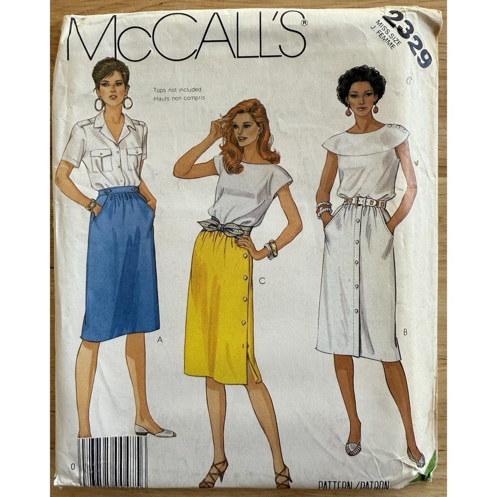 VTG McCall's Pattern 2329 Misses'‎ Skirts In 3 Variations Size 6 Uncut FF